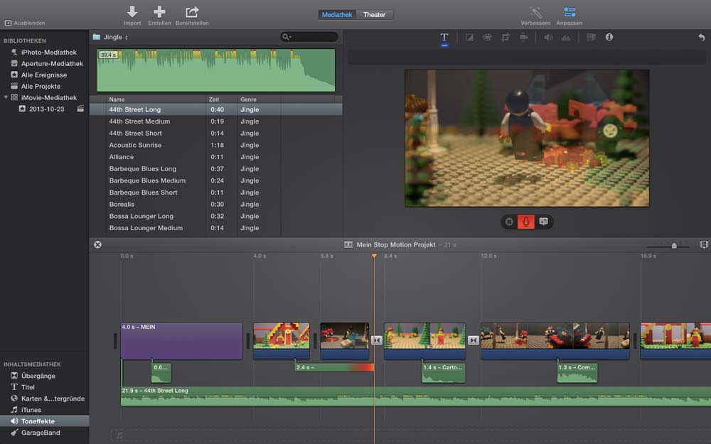 Stop Motion Apple iMovie Software